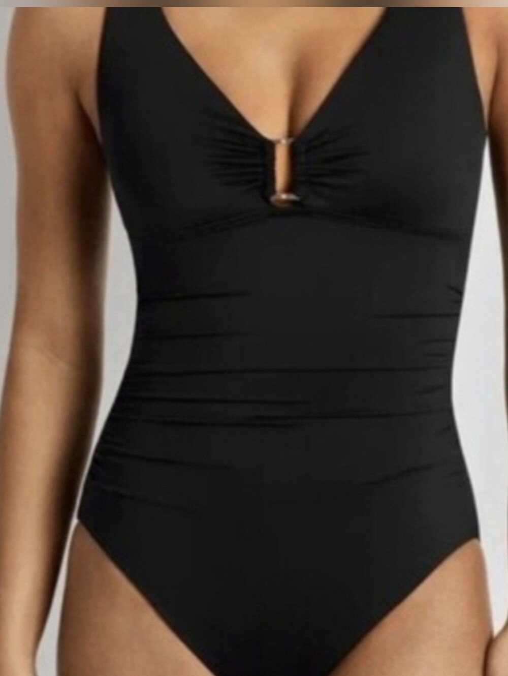 Ralph Lauren Ring Black One-piece Swimsuit NWT womens 10